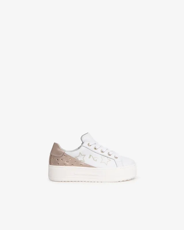 NeroGiardini Teen sneakers fete piele cu tinte