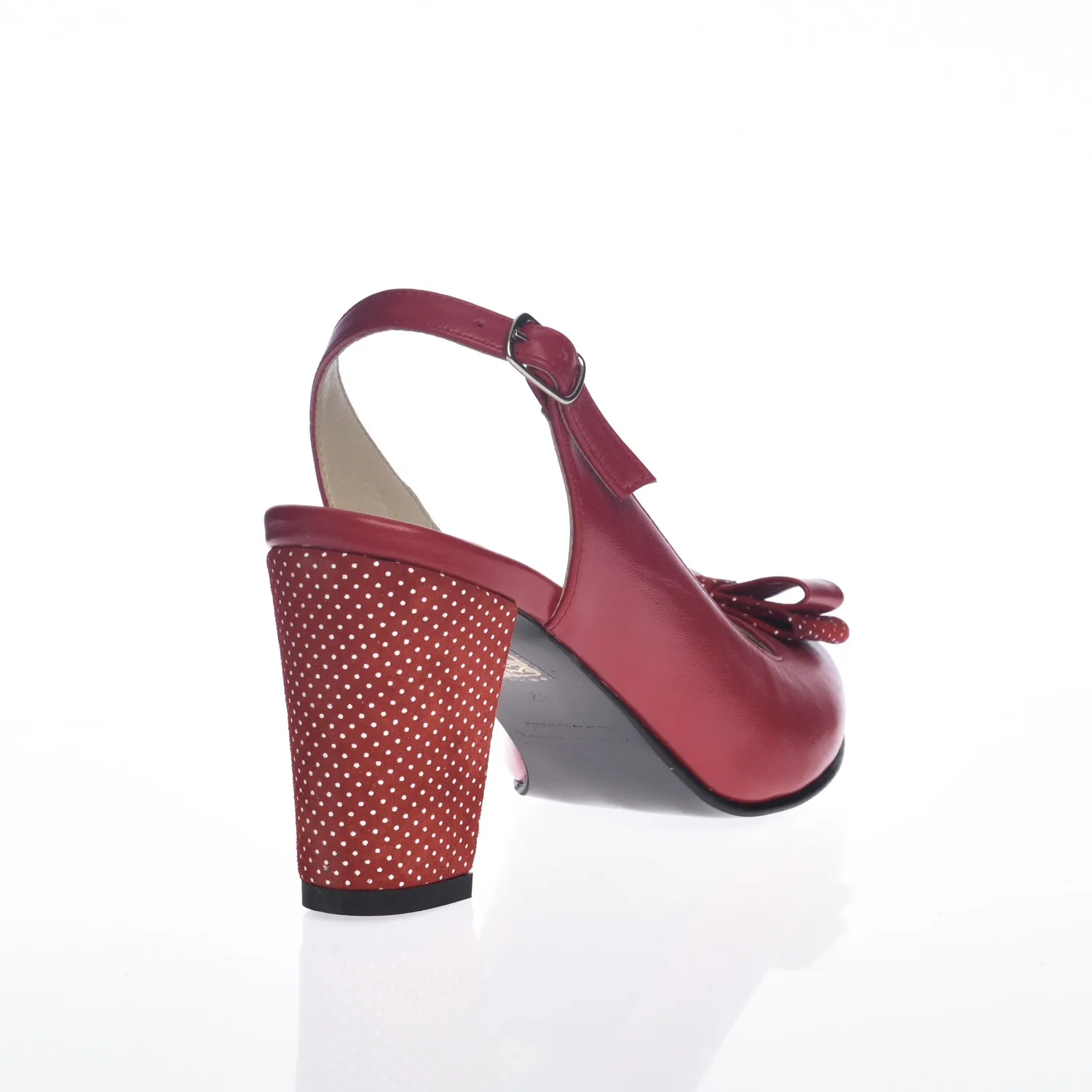Catinca Shoes V5 RB sandale dama piele rosu buline