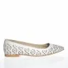Catinca Shoes ST A balerini piele naturala alb stileto