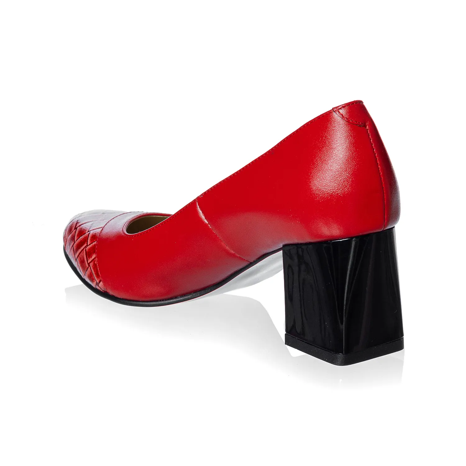 Catinca Shoes A3 RIR pantofi dama piele rosu impletit