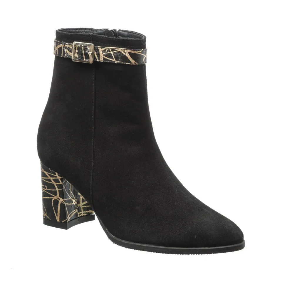 Catinca Shoes GX43 NAFA ghete dama piele negru antilopa