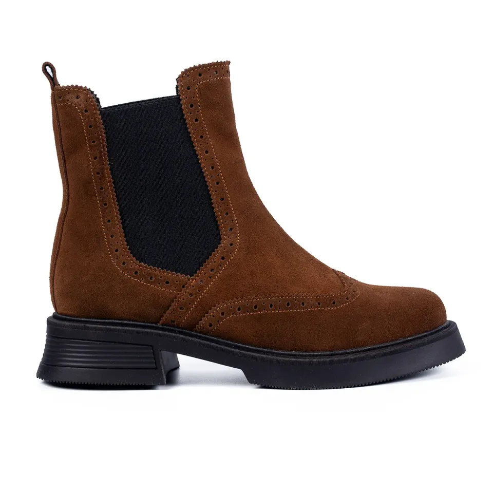 Lucas Shoes 400 ghete dama piele maro velur