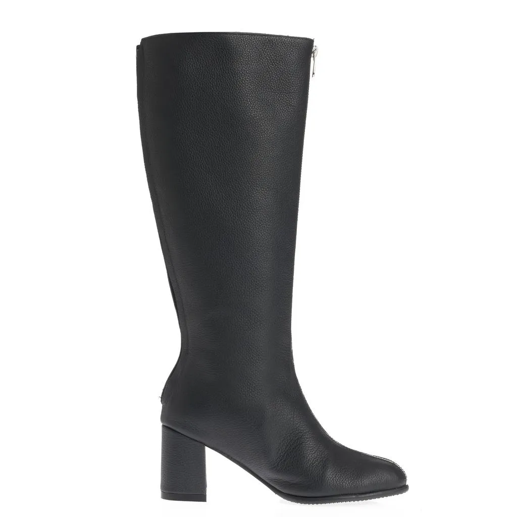 Ana Urbana Shoes Irina cizme negre piele toc gros