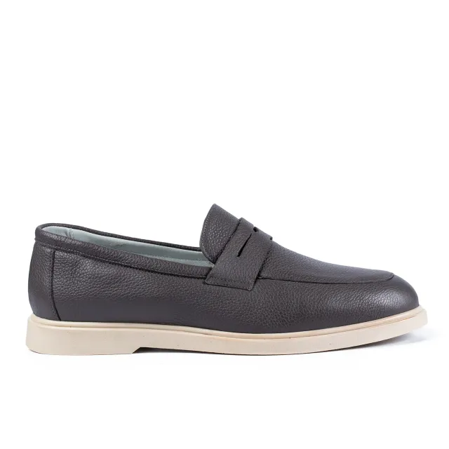 Lucas Shoes Ezra mocasini piele gri bizon
