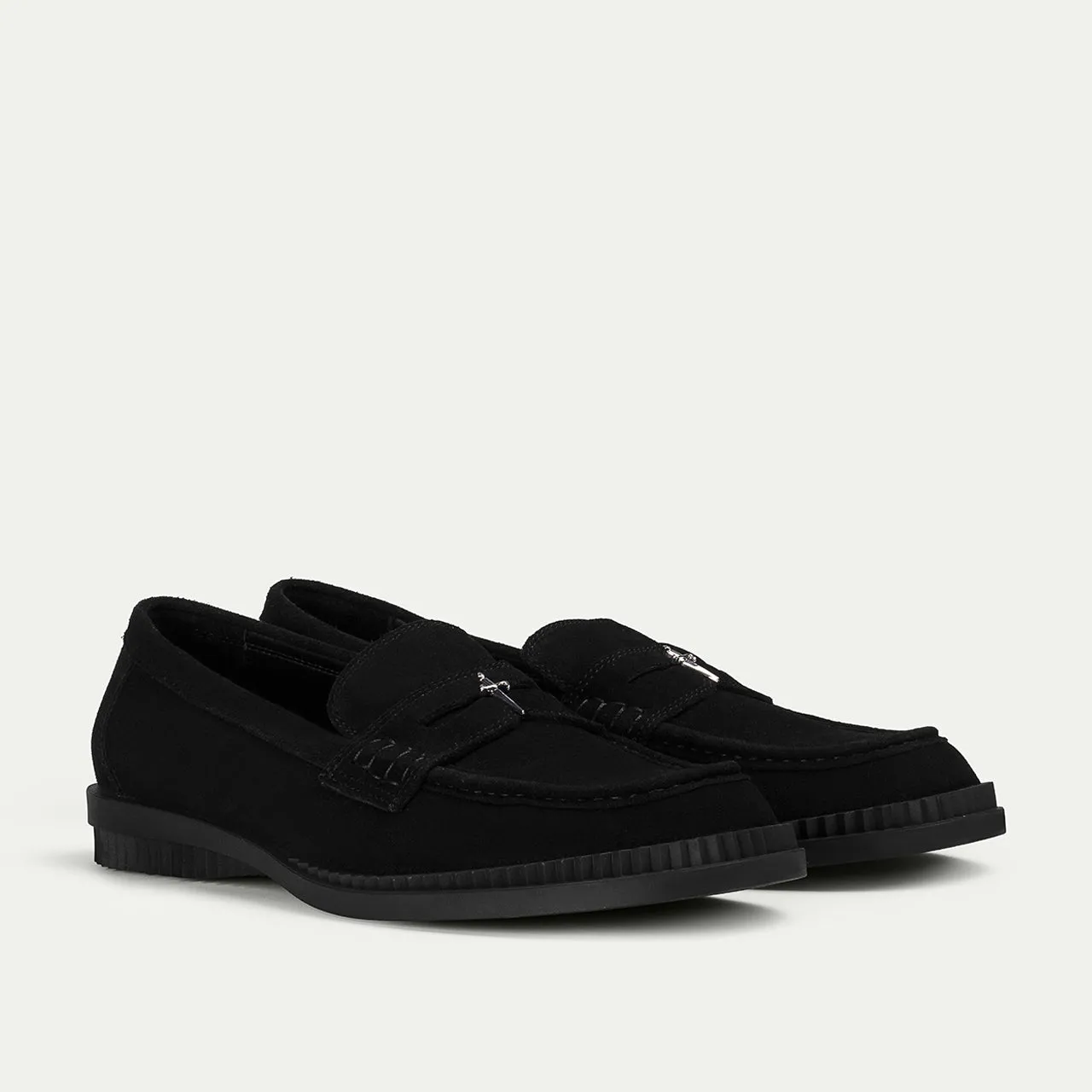 Cesare Paciotti Hybrid mocasini barbati negri piele intoarsa