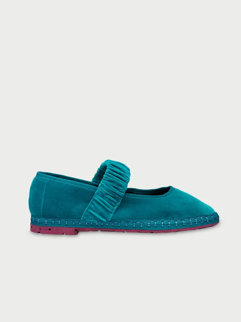 Flagelus Mafalda Cyan pantofi velur bleu deschis