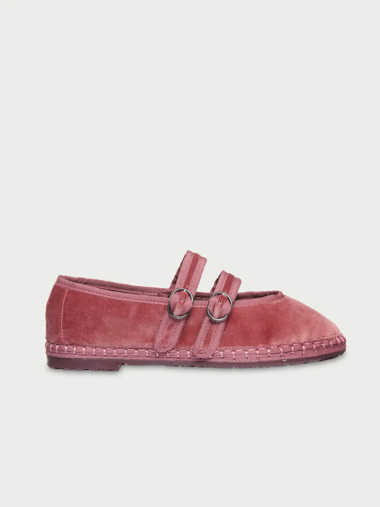 Flagelus Claire Pink pantofi mary jane roz catifea