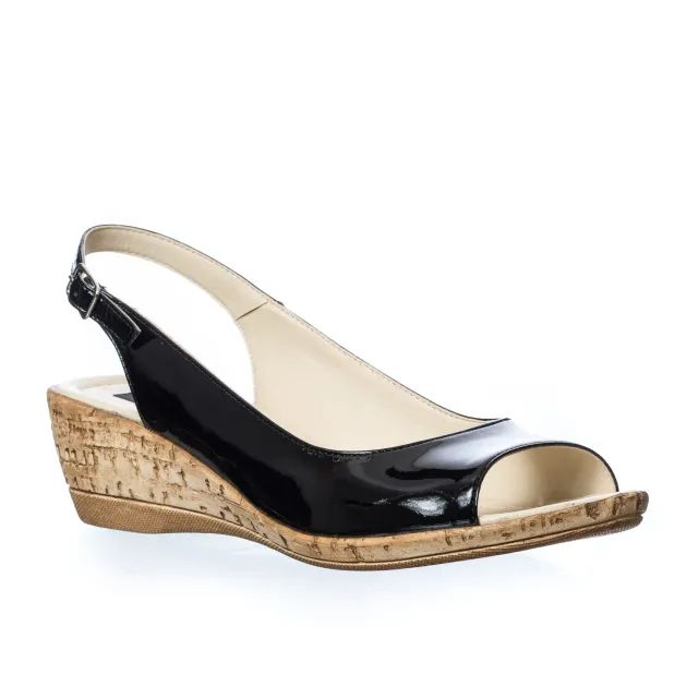 Catinca Shoes SP 29 NL sandale dama negru lac piele naturala
