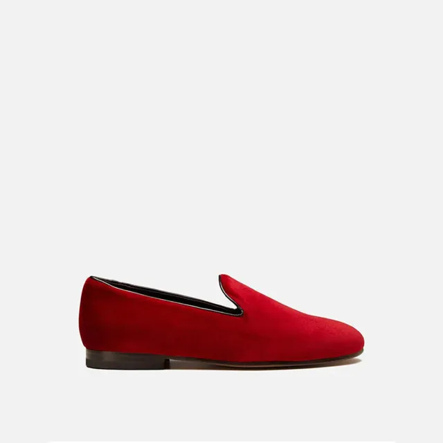 Cecilia Bringheli Positano pantofi slip-on catifea roșie