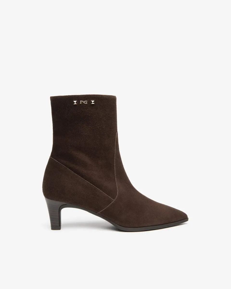 NeroGiardini botine piele intoarsa dama toc 5,5 cm