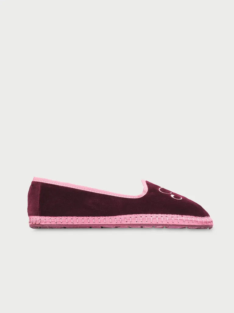 Flagelus Classic Meg slipper vișiniu catifea