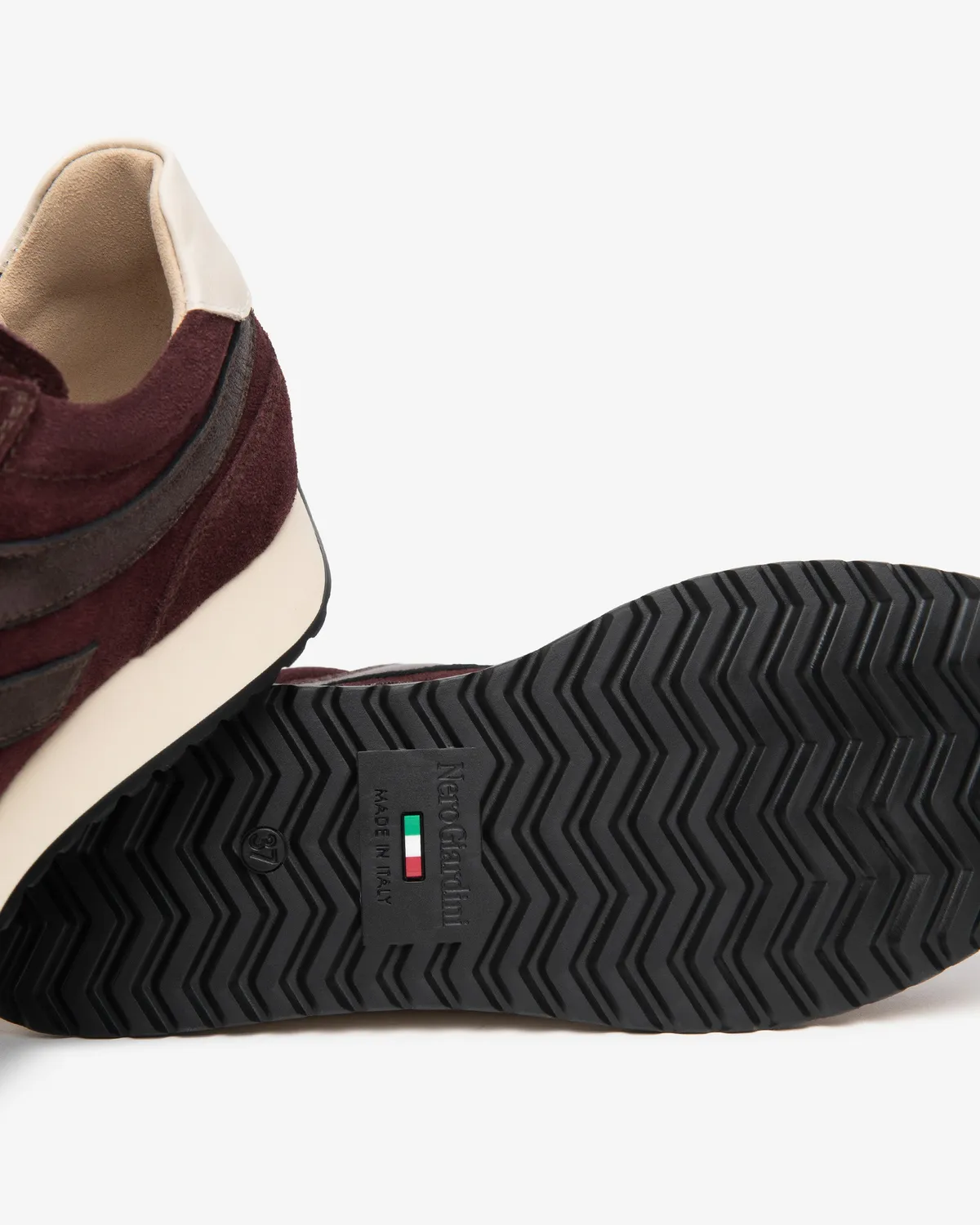 NeroGiardini sneakers dama piele intoarsa dungi