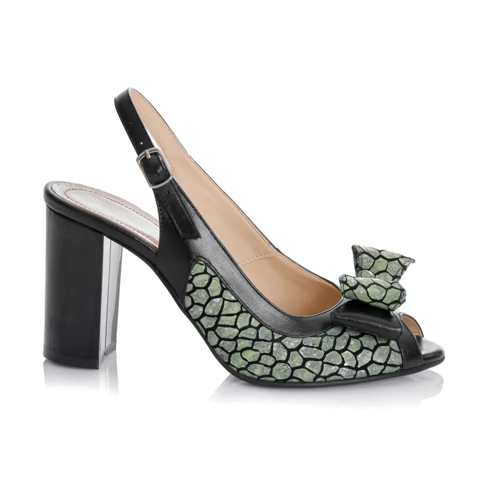 Catinca Shoes F22 VP sandale dama piele verde ponei