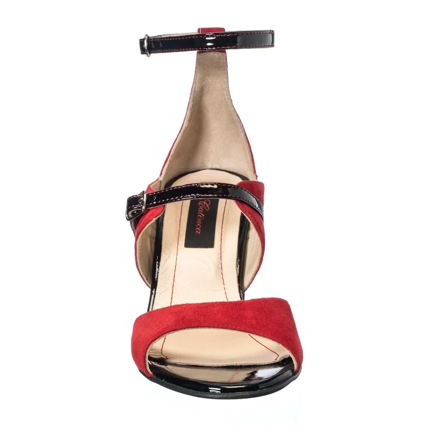 Catinca Shoes S101 RANL sandale piele naturala rosu negru