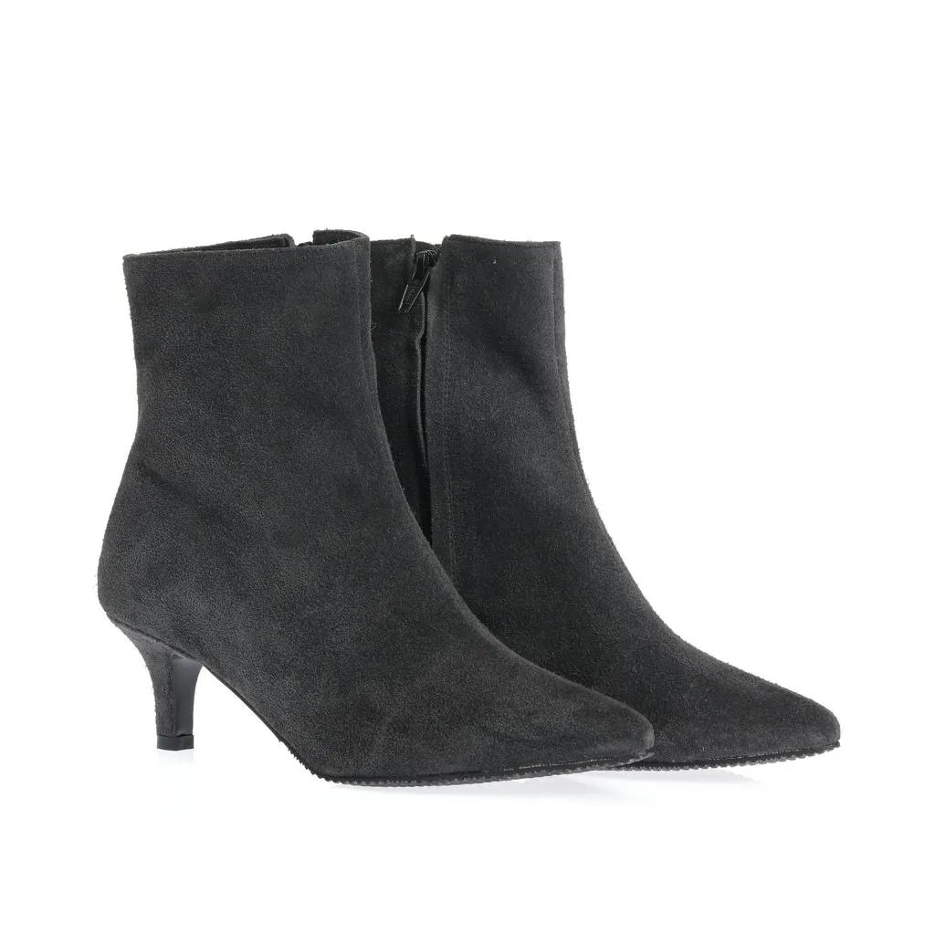 Ana Urbana Shoes Selena botine gri inchis piele