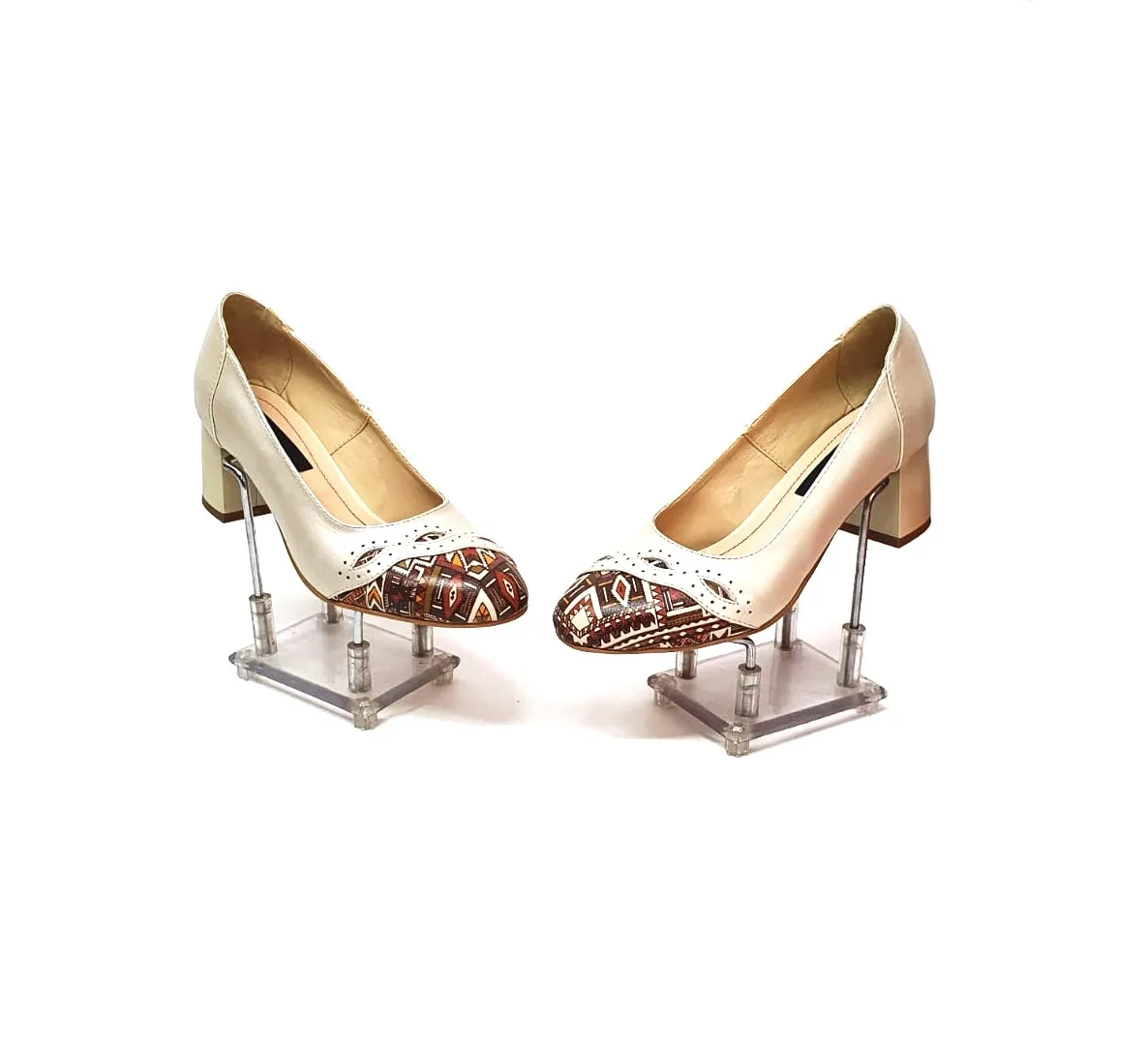 Catinca Shoes 03 BSTM pantofi dama piele bej sidef maro
