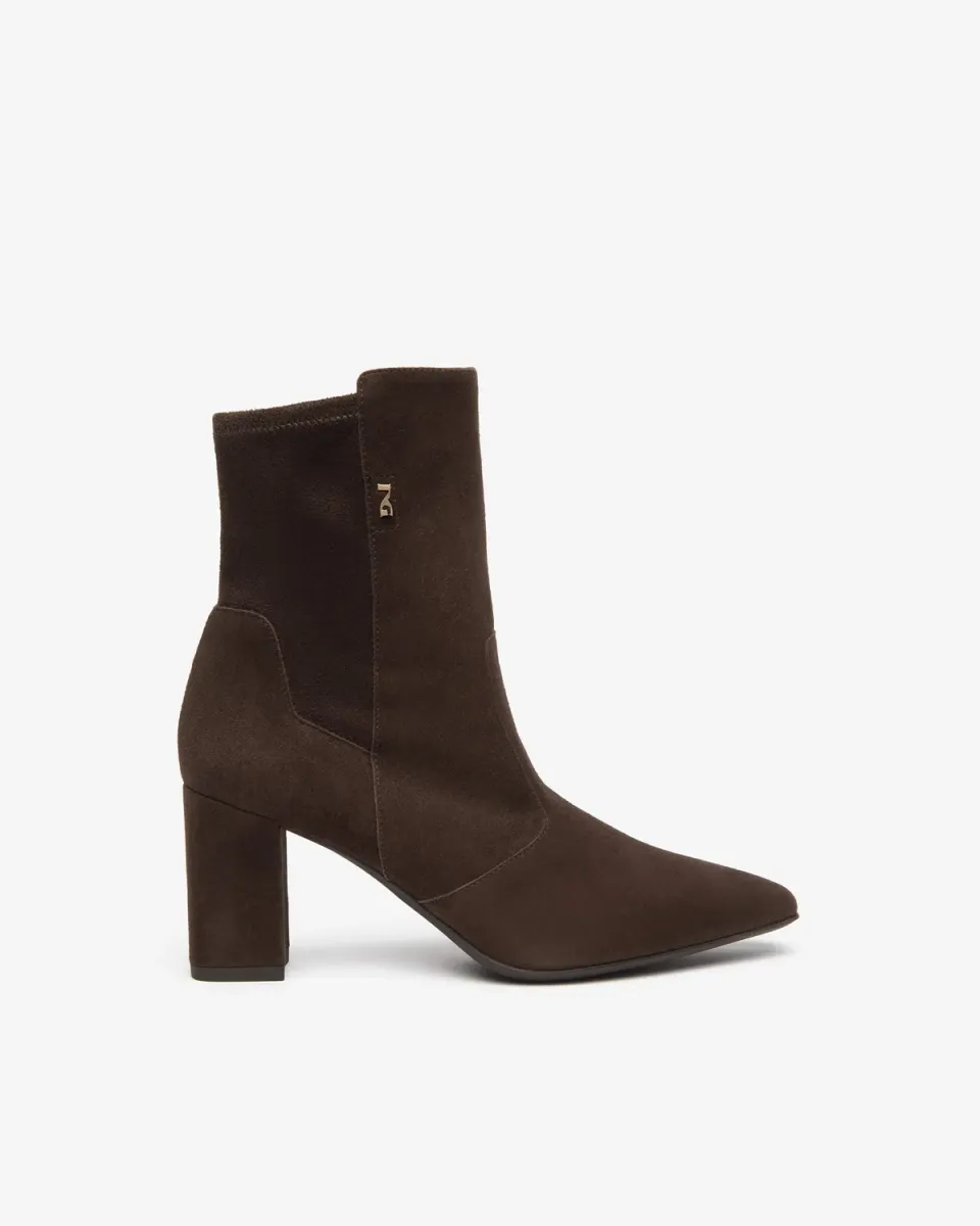NeroGiardini botine dama piele intoarsa toc 75 mm