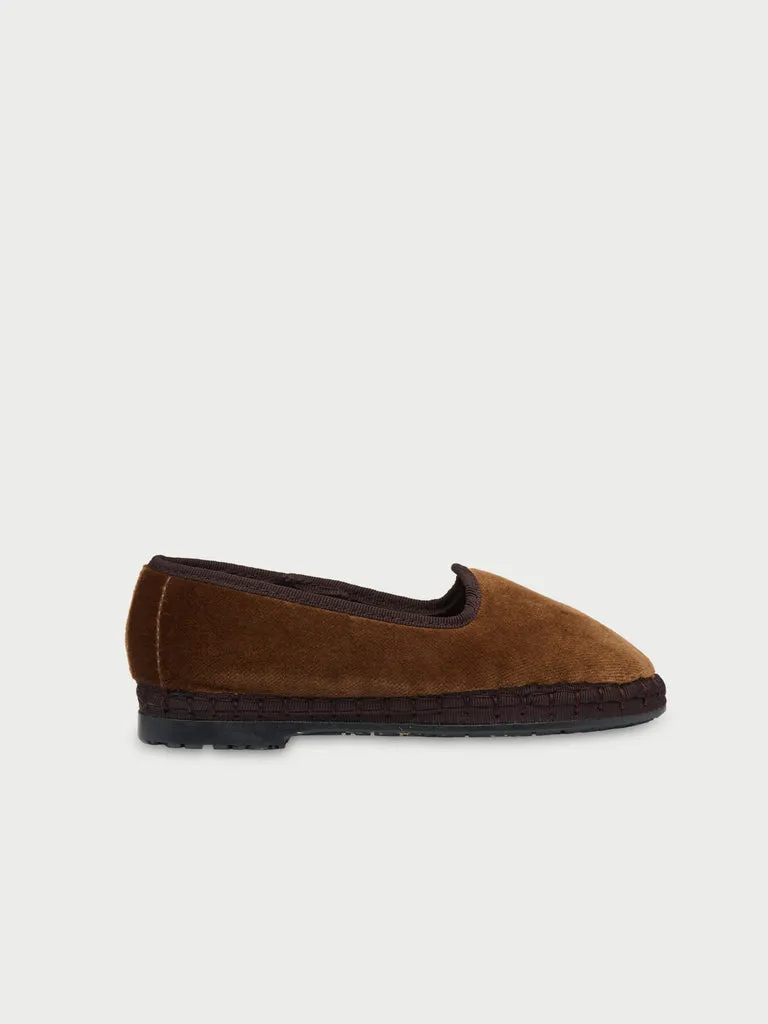 Flagelus Gavroche Kids pantofi copii maro catifea