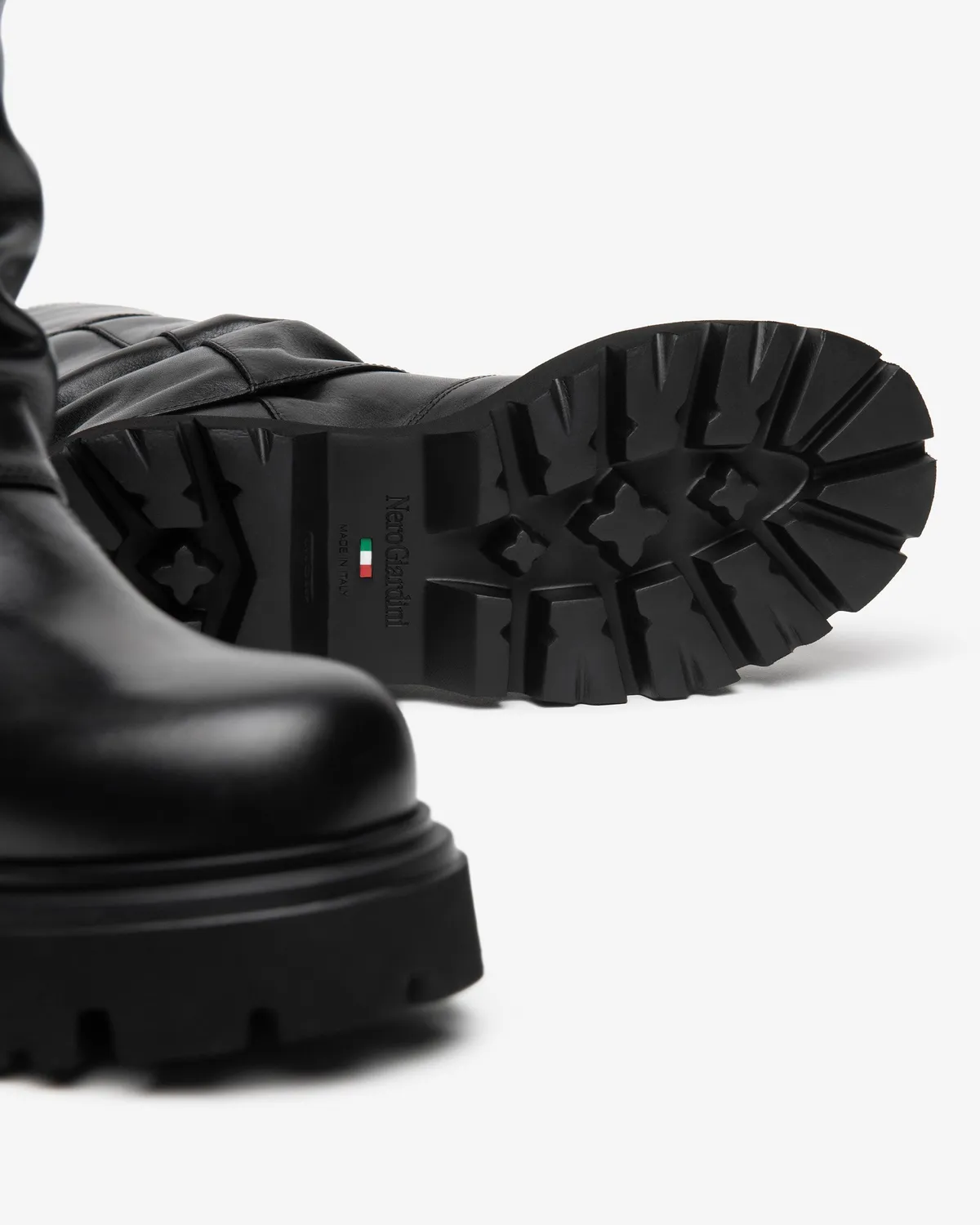 NeroGiardini cizme piele damă biker toc 55 mm