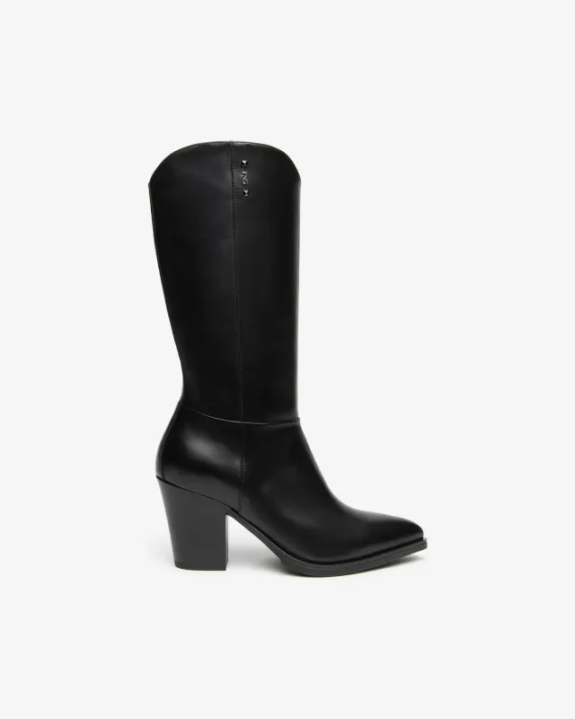 NeroGiardini cizme piele dama western toc 80 mm cu fermoar