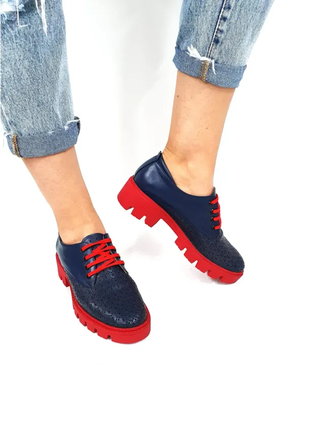 Catinca Shoes XP5 BL pantofi dama piele naturala bleumarin