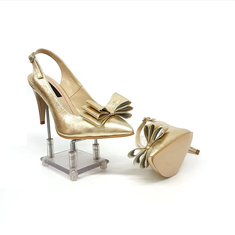 Catinca Shoes D17 AU sandale dama piele naturala auriu