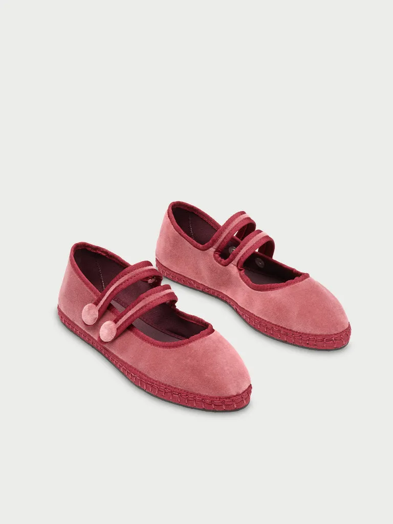 Flagelus Antoine Pink pantofi Mary Jane roz catifea