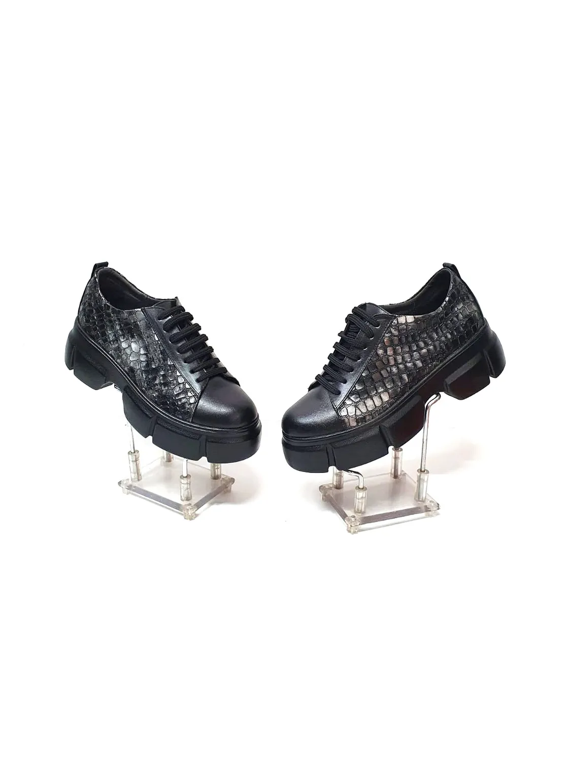 Catinca Shoes X3 NBCRN pantofi dama piele negru croco