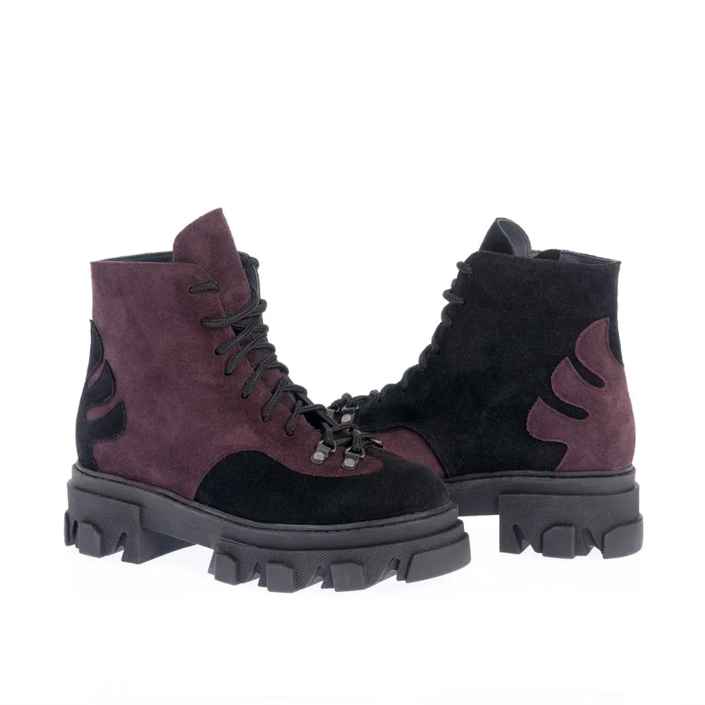 Ana Urbana Shoes Jimena ghete mov-bordeaux bicolore