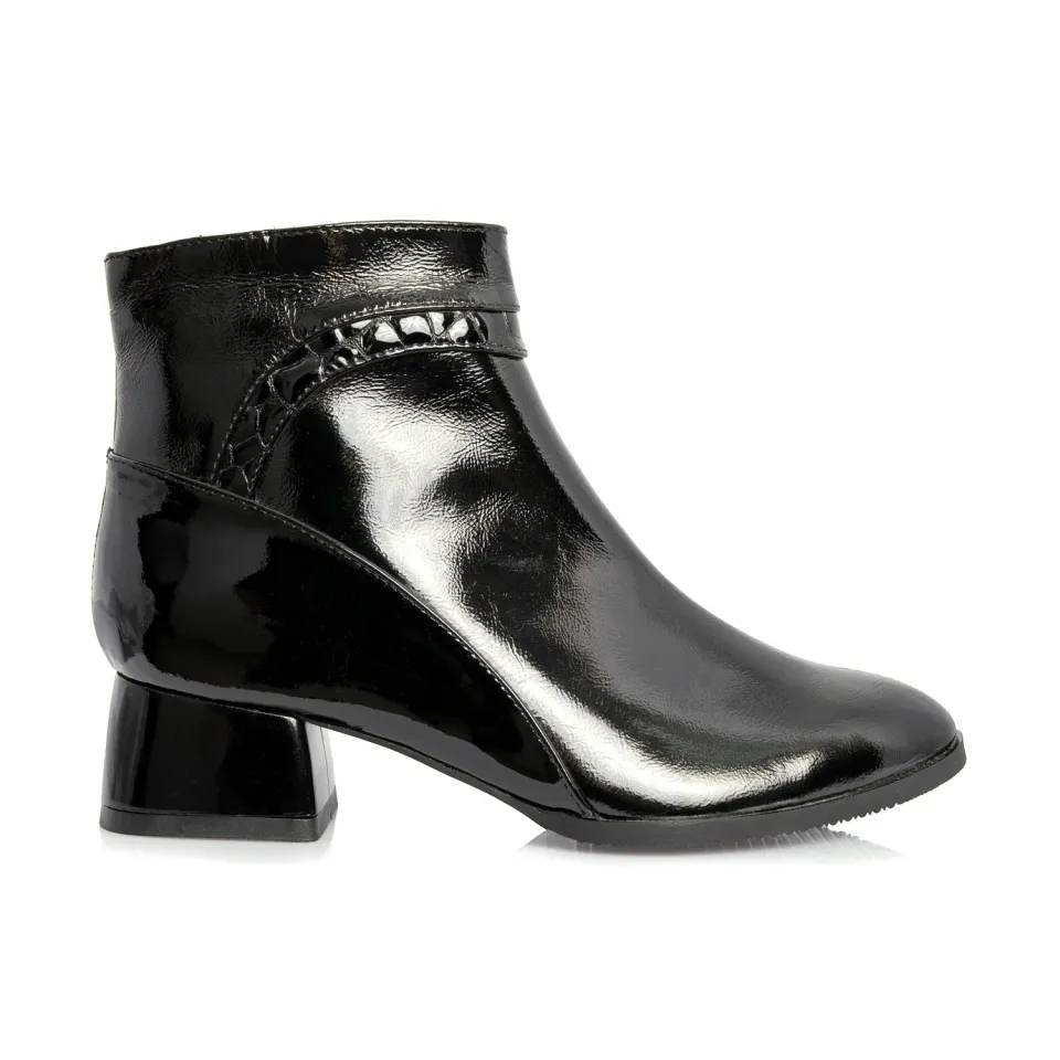 Catinca Shoes GX55 NL ghete dama piele negru lac