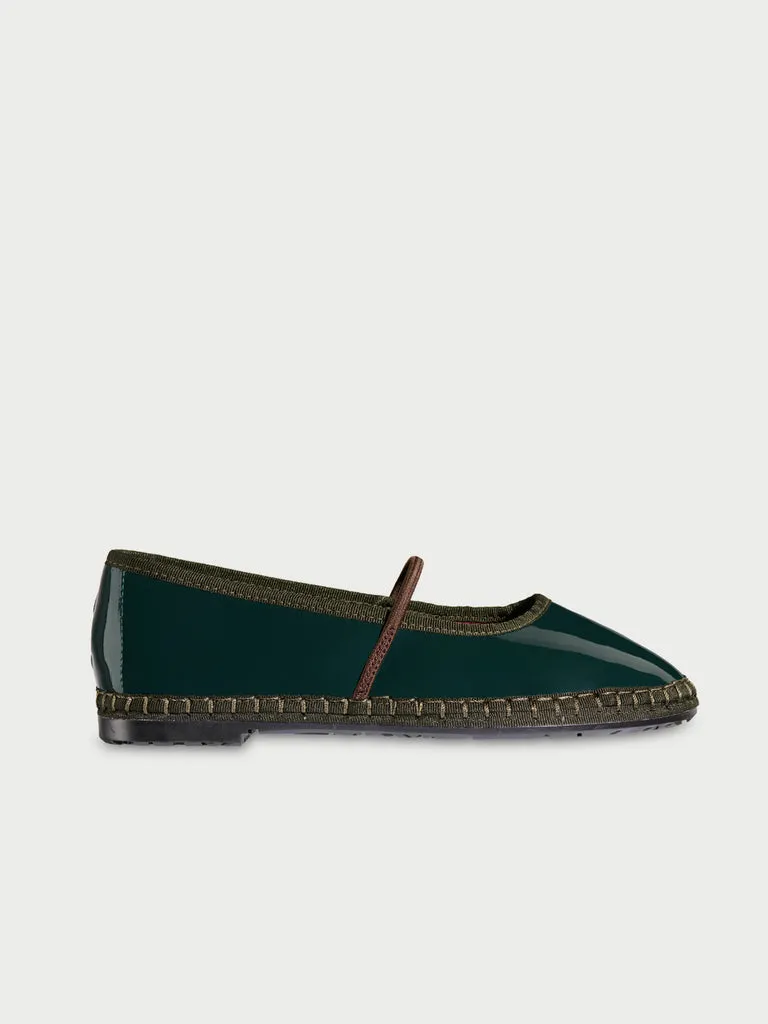 Flagelus Celie Petrol pantofi Mary Jane lac verde