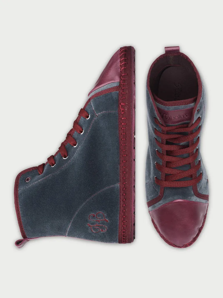 Flagelus The Old Sport Grey botine gri catifea