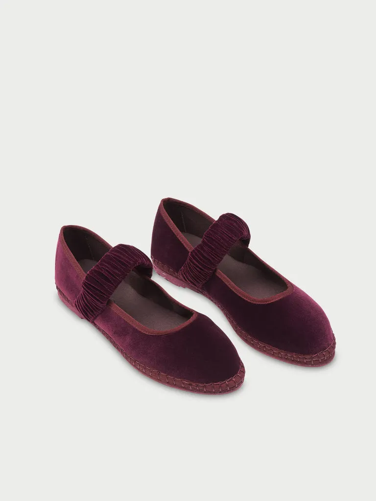 Flagelus Mafalda Aubergine balerini catifea