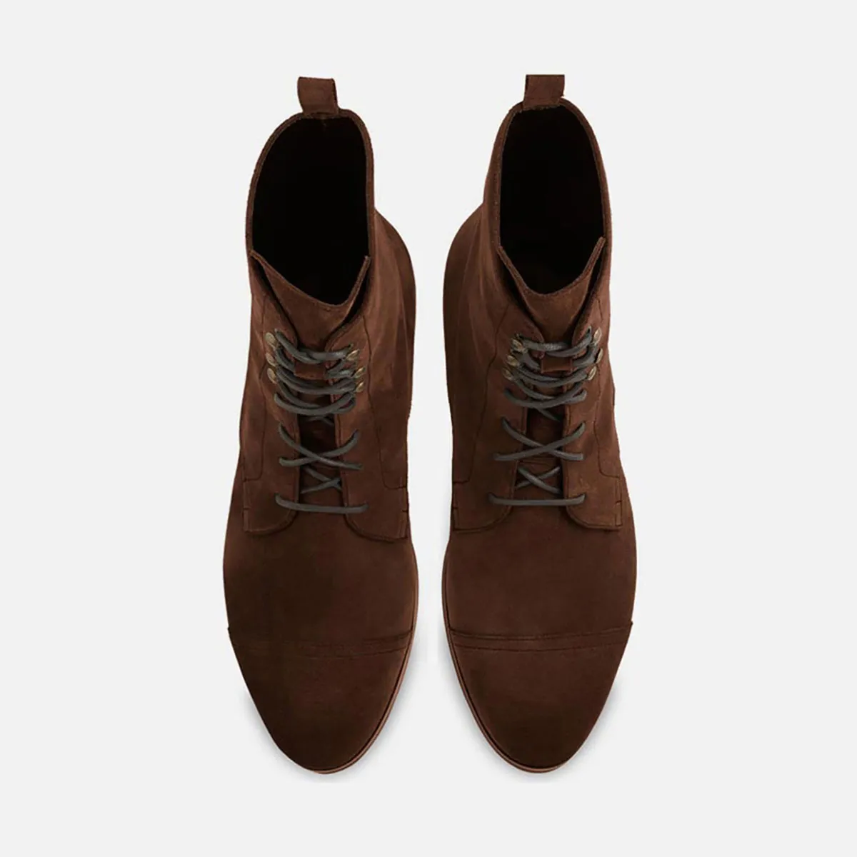 Cecilia Bringheli Eva Dark Brown botine piele întoarsă
