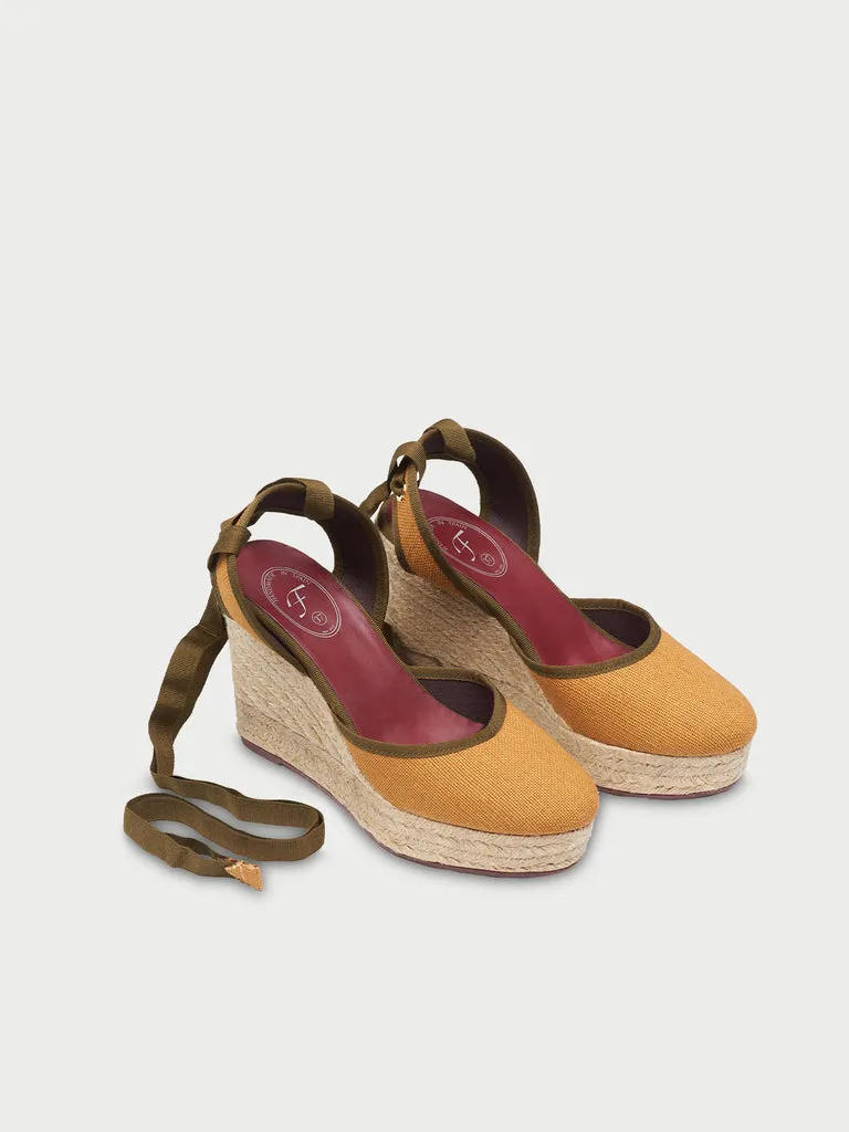 Flagelus Fiesta Mustard espadrile mustar cu snur
