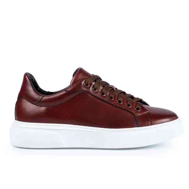 Lucas Shoes 510 sneakers barbati bordo piele naturala