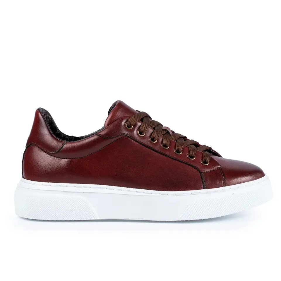 Lucas Shoes 510 sneakers barbati bordo piele naturala