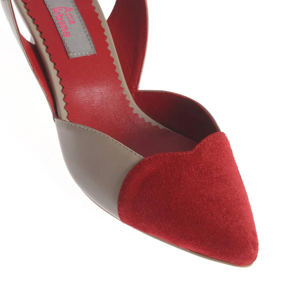 Ana Urbana Shoes Nashville sandale bej-rosu slingback
