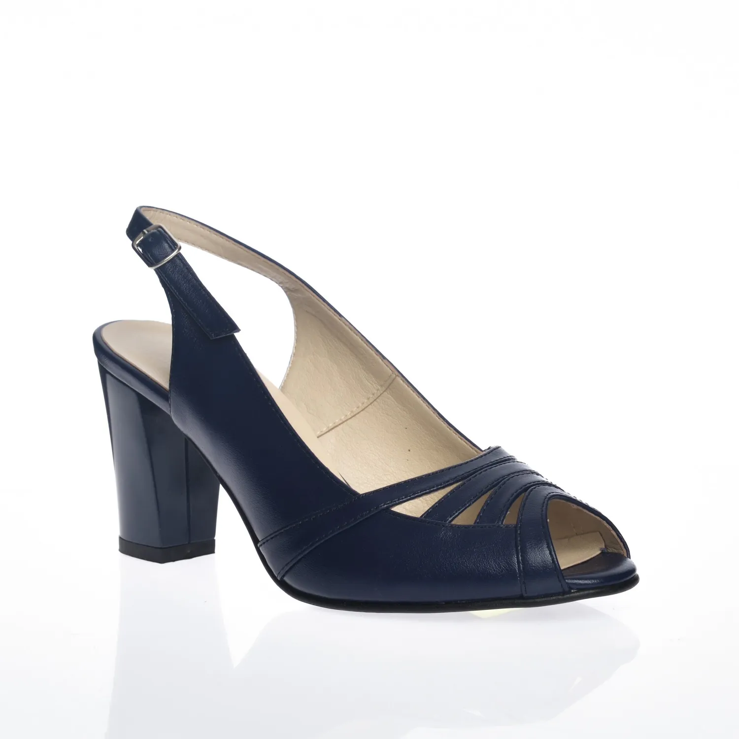 Catinca Shoes 024 BB sandale dama piele bleumarin box