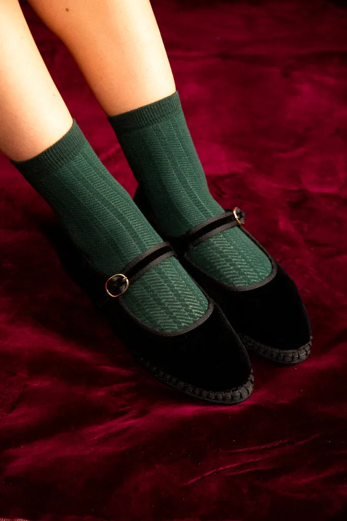 Flagelus Mad Hatter Green sosete scurte verzi bumbac