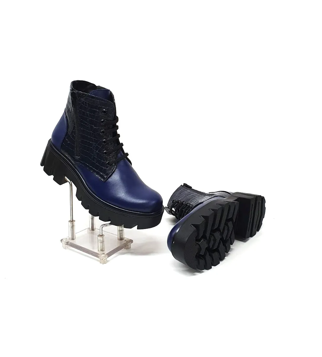 Catinca Shoes BC35 BCR bocanci dama piele bleumarin croco