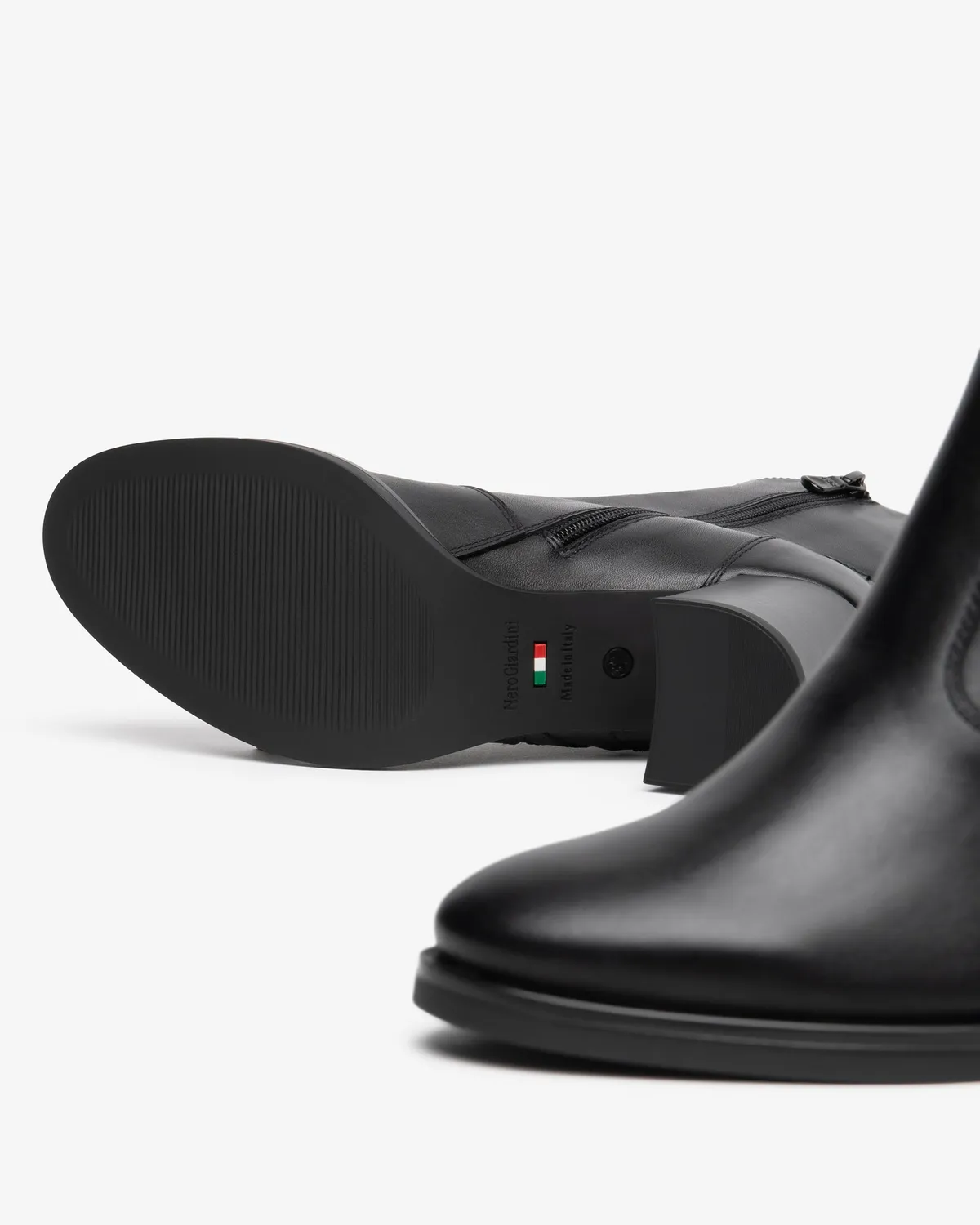 Botine dama NeroGiardini piele toc 75 mm catarama
