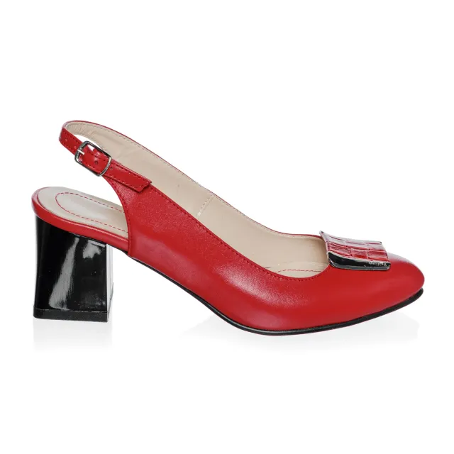 Catinca Shoes D30 RBRC sandale piele naturala rosu croco