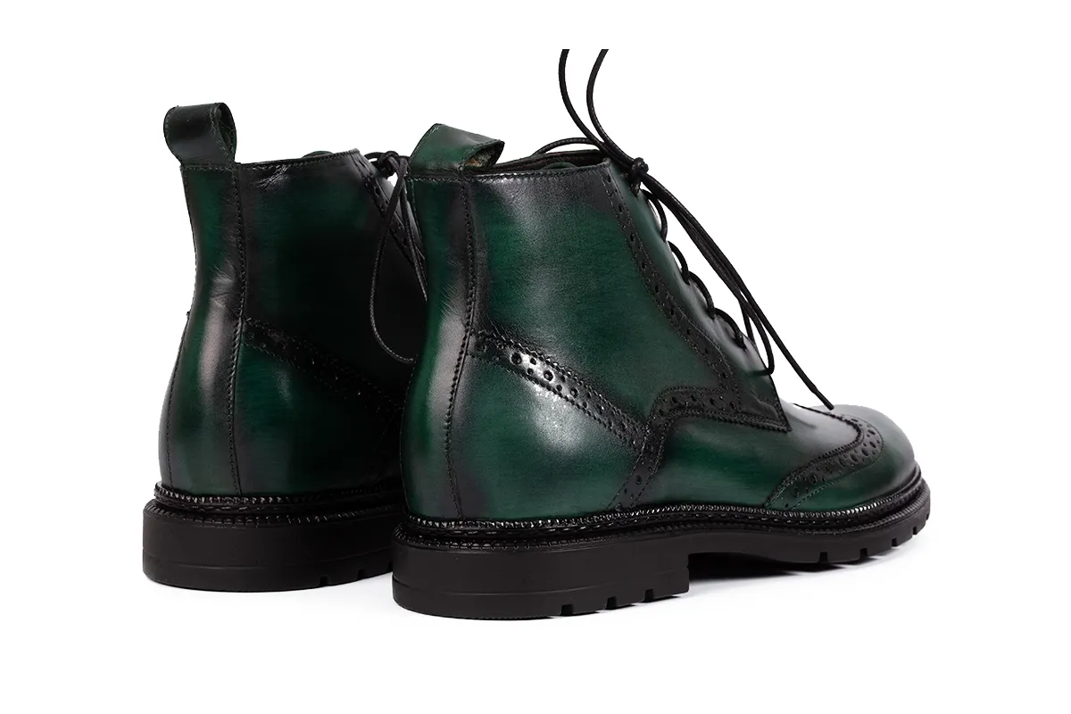 Lucas Shoes 850 ghete barbati verzi piele naturala