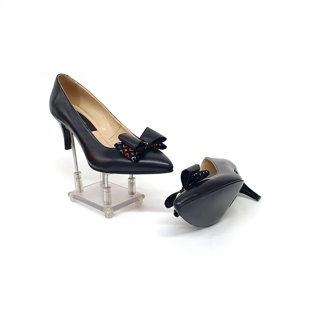 Pantofi dama piele Catinca Shoes A20 NFPC negru funda