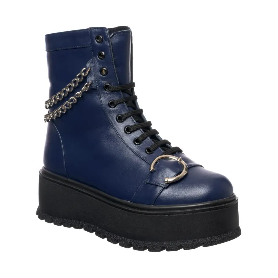 Catinca Shoes Blue Box BC34 BB bocanci dama piele albastri