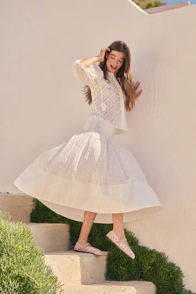 Flagelus Pierre Lace Pink balerini dantela roz