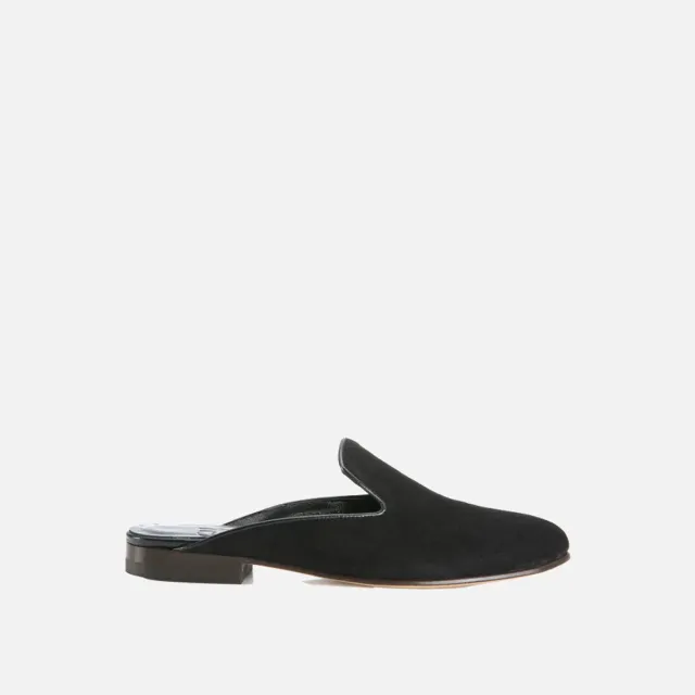 Cecilia Bringheli Ravello Black Suede saboti piele intoarsa