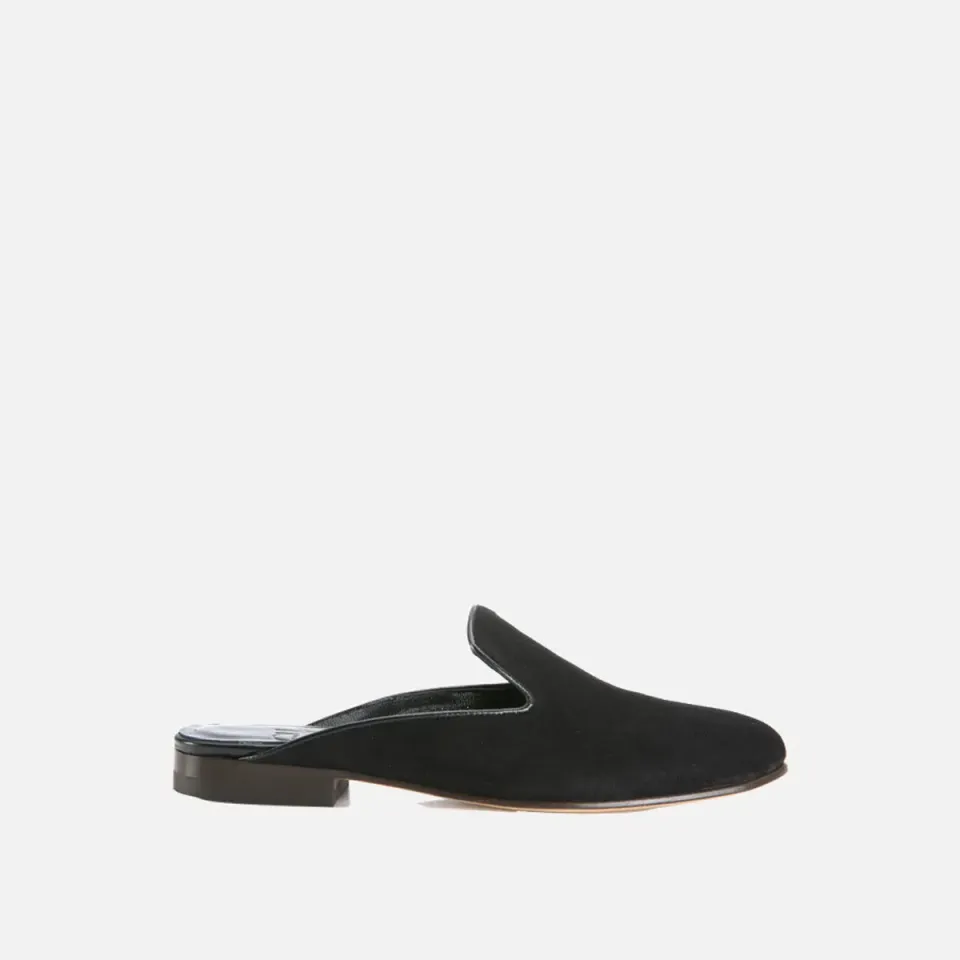Cecilia Bringheli Ravello Black Suede saboti piele intoarsa