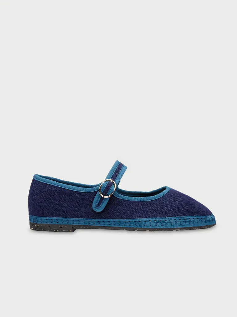 Flagelus Arthur pantofi mary jane bleumarin catifea